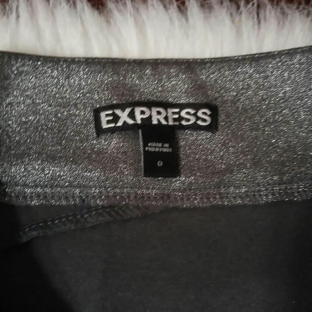 Express silver metallic stretch mini bandage skirt size 0 - Picture 4 of 6